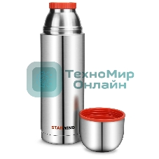 Термос Starwind 20-1000 1 л, серебристый/красный, картонная коробка
