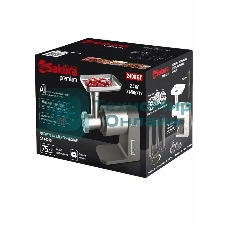 Мясорубка электрическая Sakura SA-6425G Premium серый, 2400 Вт, 2.5 кг/мин, реверс, защита от перегрузки, металлический лоток, насадки - 5