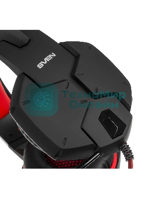 Игровые стереонаушники с микрофоном SVEN AP-G988MV, черный-красный Игровые стереонаушники с микрофоном SVEN AP-G988MV, черный-красный
