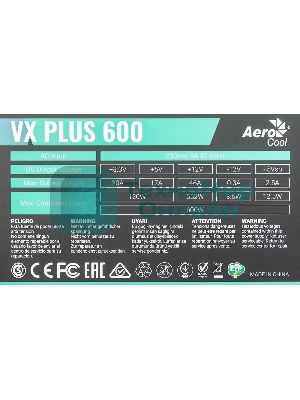 Блок питания Aerocool/Formula VX-600 PLUS, 600Вт 120мм, черный
