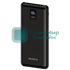 Внешний аккумулятор Maxvi PB10-11 10000 мАч черный 3A, встроенные кабели USB A/Type-C/Lightning