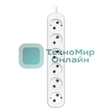 Удлинитель Smartbuy, 6 гнезд 10 метров 10А/2,2 кВт без заземления ПВС 2х1,0 (SBE-10-6-10-N)