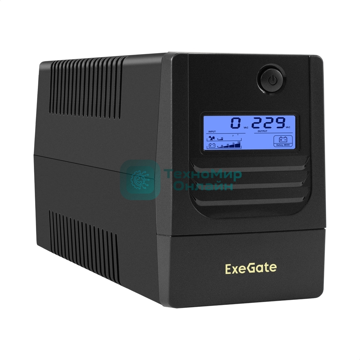Источник бесперебойного питания ExeGate Smart LB-650.LCD.AVR.4C13.USB (650VA/390W, LCD, AVR, 4*C13, USB, батарея 12V 7Ah, черный)