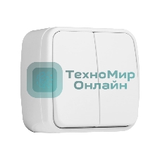 Выключатель 2-клавишный ОП 10А белый Минск EKF Basic