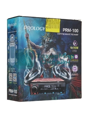 Автомагнитола Prology PRM-100, 1 DIN, Bluetooth, USB Type-A, AUX, пульт ДУ