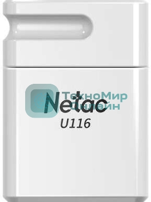 Флешка USB Netac U116 mini (NT03U116N-032G-32WH USB), 32Gb, USB 3.2, R/W 90/30, белый