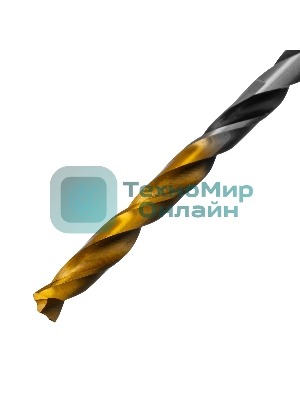 Сверло спиральное по металлу Denzel 3,5 x 70мм, Р6М5, Golden Tip, многогранная заточка, 2 шт.