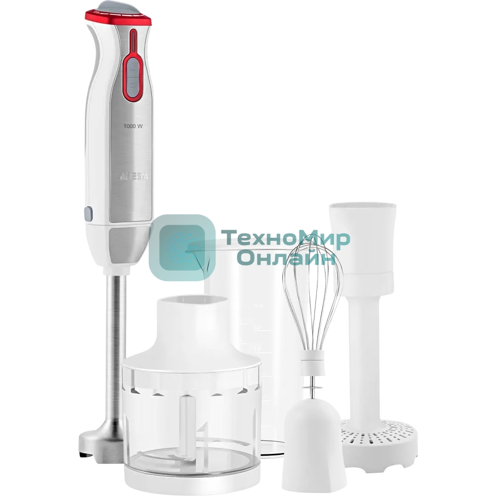 Блендер погружной Aresa AR-1107 серебристый, 1000 Вт, плавная регулировка