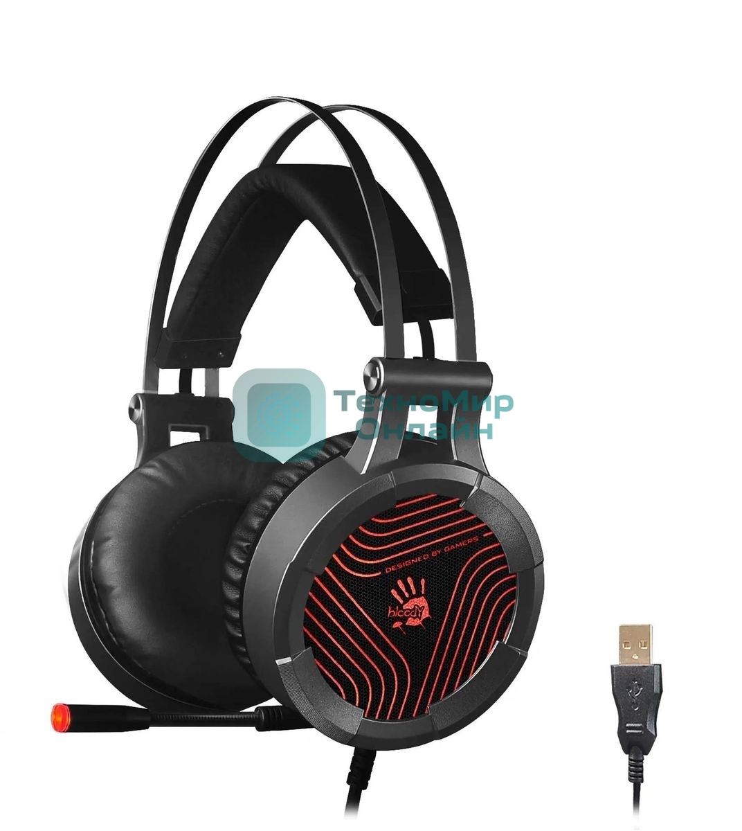 Гарнитура A4Tech Bloody G530 чёрный/серый, проводная, подсветка