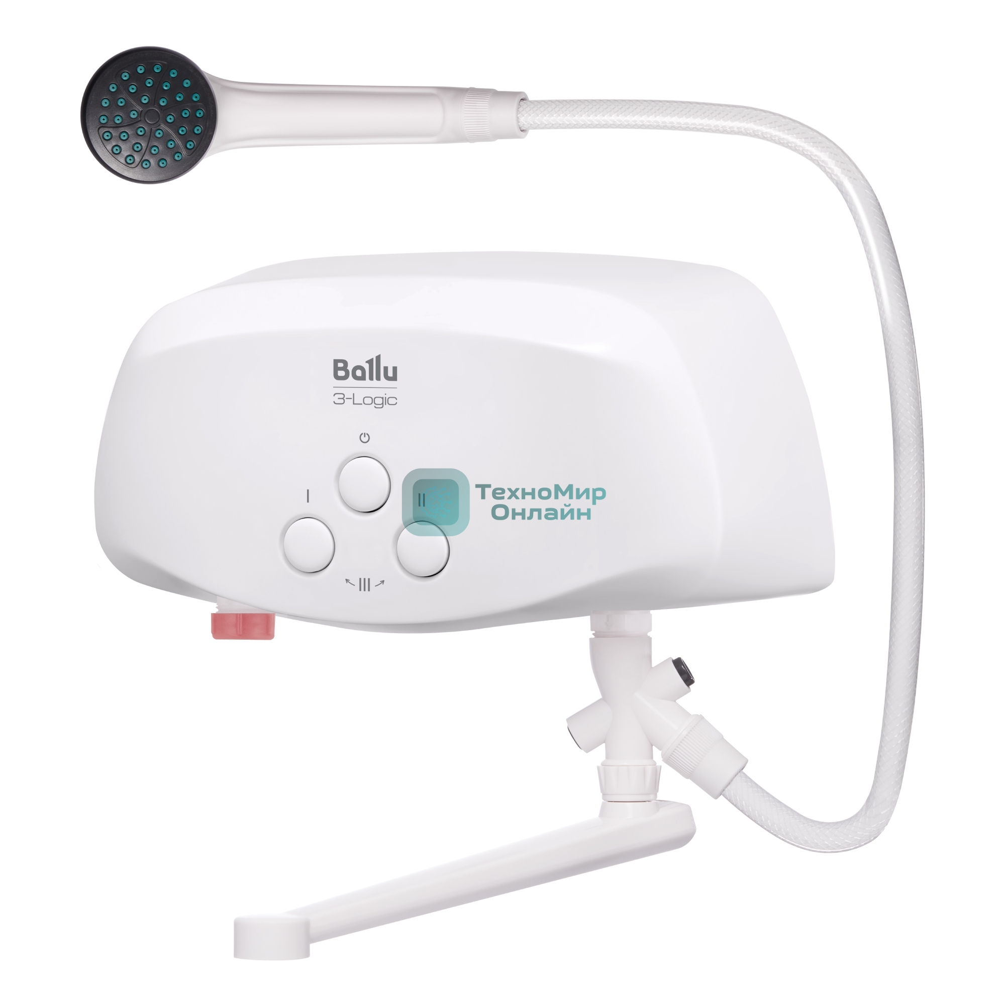 Водонагреватель проточный Ballu 3-Logic TS (3,5 kW) - кран+душ