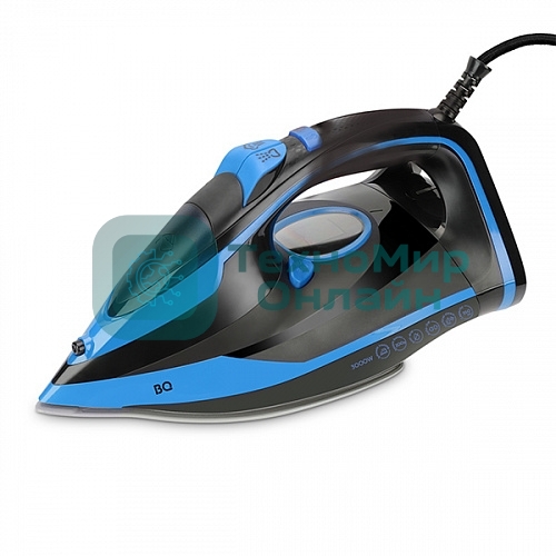 Утюг BQ SI1005 черный/синий, 3000 Вт, 60 г/мин, 200 г/мин, 350 мл