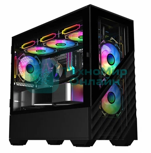 Компьютерный корпус 1STPLAYER DK D7 черный mATX 3x120мм LED fans D7-BK-3F1