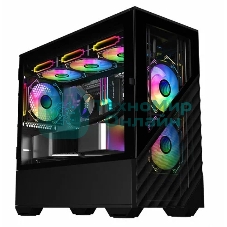 Компьютерный корпус 1STPLAYER DK D7 черный mATX 3x120мм LED fans D7-BK-3F1