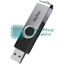 Флешка USB Netac U505 (NT03U505N-032G-20BK), 32Gb, USB 2.0, R/W 70/30, черный/серебристый