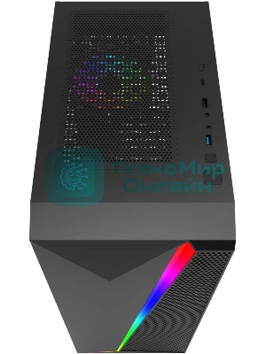 Компьютерный корпус Bloody BD-CC106F черный без БП ATX 4x120мм 1xUSB 2.0 1xUSB 3.0 audio bott PSU