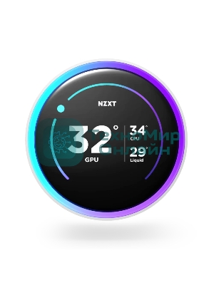 Система жидкостного охлаждения для ПК/Water Cooling System NZXT Kraken Elite 280 RGb (250W, 280мм, LED temp., белый/Fans: 2x140мм, 98.61CFM, 34.5dBA, 2000RPM/Pump height 65мм, 2800RPM, Rad thickness 27мм/S: 1851, 1700, 1200, 115X, AM5, AM4)