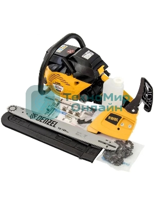 Пила цепная бензиновая Denzel DGS-5218, шина 45 см, 52см3, 3,5 л.с., шаг 0,325, паз 1,5 мм,