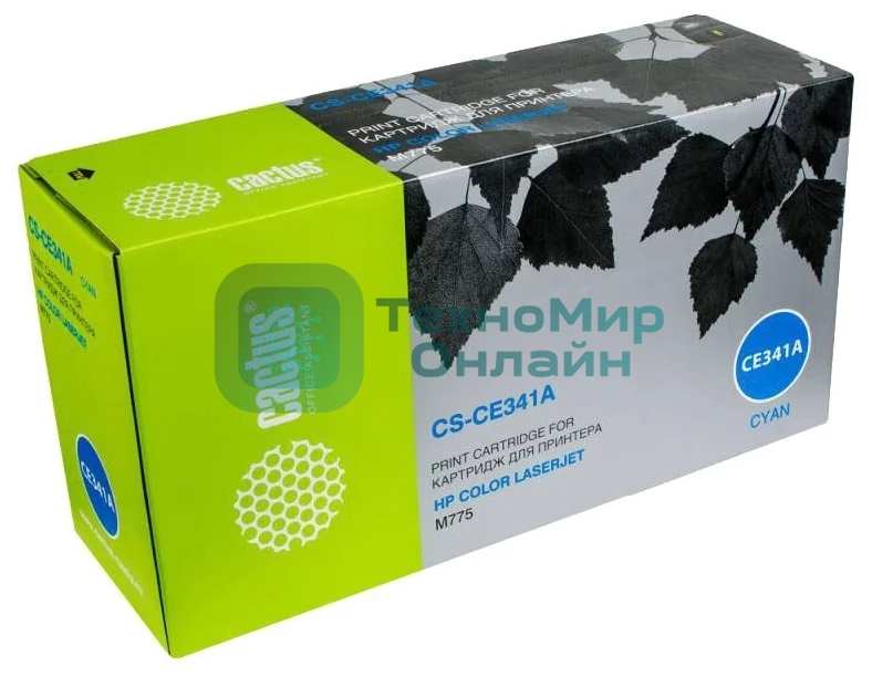 Картридж лазерный Cactus CS-CE341A голубой (16000 стр.) для HP Color LaserJet M775