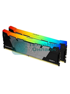 Оперативная память Kingston Fury Renegade, DDR4, 16Gb (2x8Gb), 3200MHz, CL16, DIMM, с радиаторами, RGB, черный