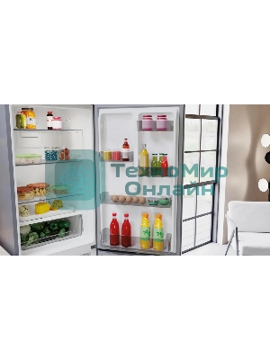 Холодильник Hotpoint HT 5180 MX нержавеющая сталь/серебристый двухкамерный 220/78 л морозилка снизу, No Frost