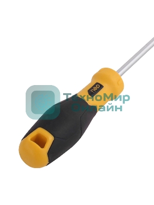 Отвертка шлицевая Deli DL6362001 6х200мм CR-V, Двухкомпонентная ручка. Хромированная