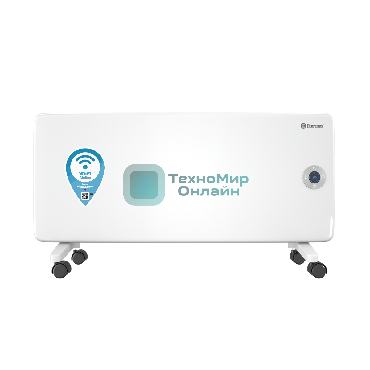 Конвектор электрический Thermex Frame 2000E белый, 2000 Вт, 25 м2, термостат, дисплей, WiFi