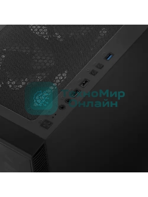 Компьютерный корпус Montech X3 GLASS, без БП, ATX 6x120мм 2xUSB 3.0 1xUSB3.1 audio bott PSU, черный