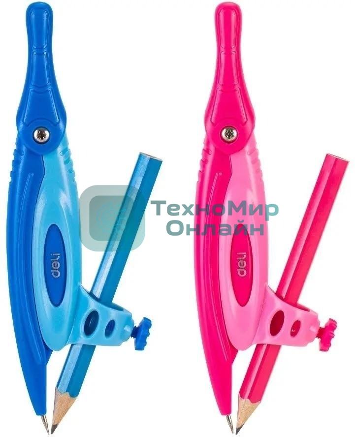 Циркуль Deli EG20102, металл, удлинитель, в комплекте: карандаш