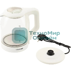 Чайник электрический StarWind SKG1056 1.8 л, 2000 Вт, белый/прозрачный