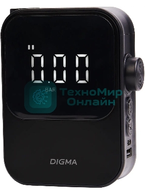 Автомобильный компрессор Digma QBK-120B черный, шланг 0.2м