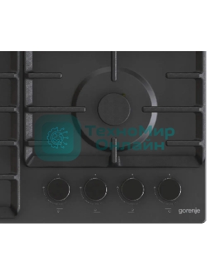 Газовая варочная панель Gorenje GW642SYB, 4 конфорки, эмалированная сталь, черный