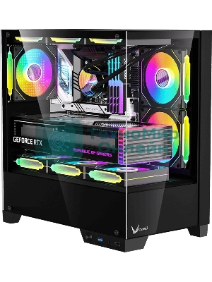 Компьютерный корпус AeroCool/Formula Crystal Z1M Plus FR черный без БП mATX 5x120мм 2xUSB 3.0 1xUSB3.1 audio bott PSU