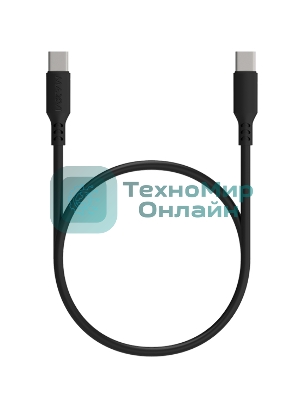 Кабель Maxvi MC-A20 black Type-C - Type-C, 2A ток макс. нагрузки 2А, макс. напряжение 5V, длина кабеля 1м, материал PVC, черный