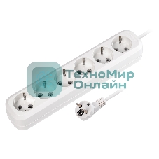 Удлинитель Smartbuy, 6 гнезд 10 метров 16А/3,5 кВт с заземлением ПВС 3х1,0 (SBE-16-6-10-Z)