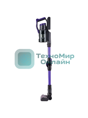 Пылесос вертикальный JVC JH-VS134 фиолетовый/черный, питание от аккумулятора, 70 Вт, пылесборник 1,2 л, работа от АКБ max 50 мин.