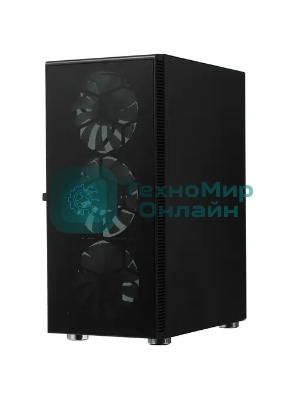 Компьютерный корпус Montech X3 GLASS, без БП, ATX 6x120мм 2xUSB 3.0 1xUSB3.1 audio bott PSU, черный