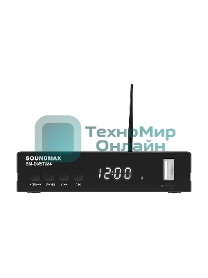 Приставка для цифрового ТВ SoundMax SM-DVBT284 черный, DVB-T2, DVB-T, DVB-C, HDMI, USB 2.0 х2