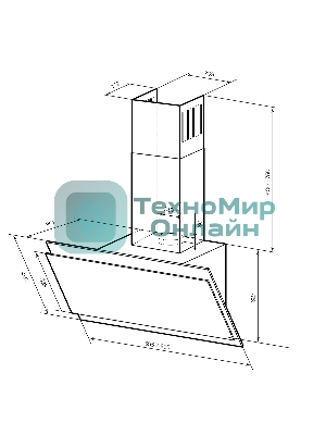 Вытяжка наклонная LEX Furia 600 белая, 59.5 см, 1050 куб. м/ч, 50 дБ