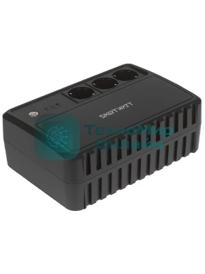 Источник бесперебойного питания SMARTWATT UPS SAFE 1000 черный, 1000/600 ВА/Вт, линейно-интерактивный, напольный, LED индикация, Shuko CEE7/4 - 3 шт.