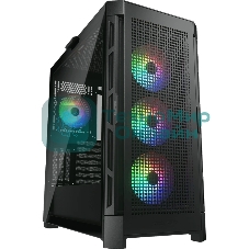 Компьютерный корпус Cougar Airface Pro RGb Black 4x120MM ARGb FAN, ARGb FAN HUB, БЕЗ БП, черный, E-ATX