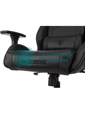 Кресло Knight Gladiator черный, экокожа, 120 кг, механизм качания