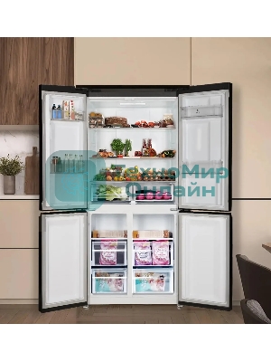 Холодильник LEX LCD450MgID серый трехкамерный 288/129л морозилка снизу, No Frost, Side-by-Side