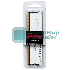 Оперативная память Kingston Fury Beast, DDR5, 16Gb (1x16Gb), 6000MHz, CL36, DIMM, с радиатором, белый