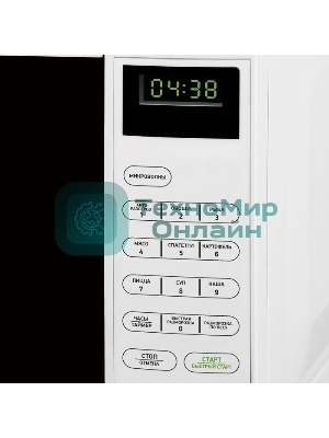 Микроволновая печь BBK 20MWS-728S/W белый/черный, 20 л, 700 Вт, переключатели - сенсор