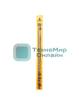 Бур по бетону Denzel двойная спираль, Cobalt W-tip, 16x460 мм, SDS PLUS