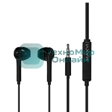 Проводные наушники Maxvi MHF-15 Easy черный, вкладыши, проводной (Jack 3.5 мм), встроенный микрофон