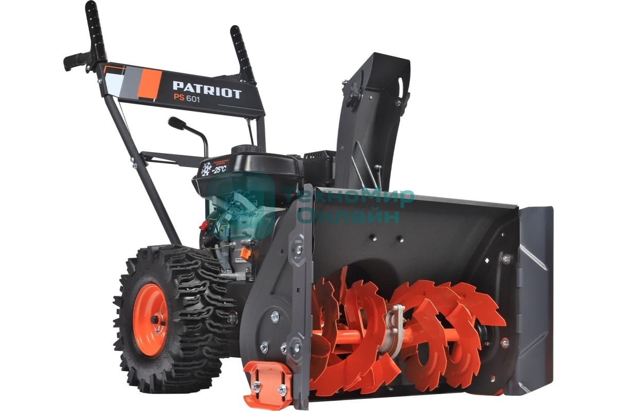 Снегоуборщик PATRIOT PS 601 7 л.с,стартер ручной, ковш 56см.; колеса 13х4,1-6 зимние;