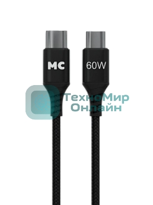 Кабель MORE CHOICE (4620202554093) K69aa 2м USB 3.0A PD 60W для Type-C Type-C- 2м, черный