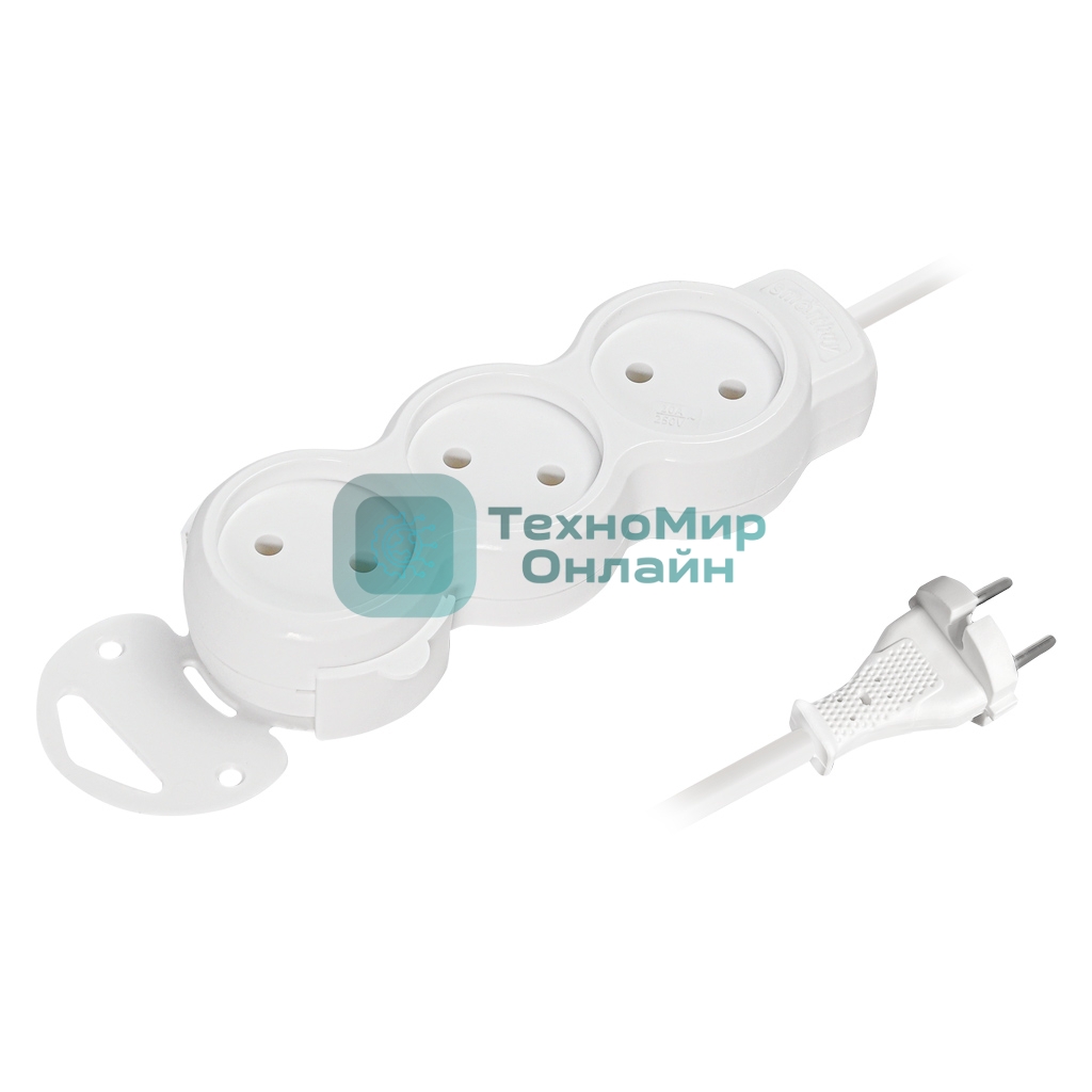 Удлинитель бытовой Smartbuy (SBE-10-3-07m-N) 3 гн х 7,0 м белый