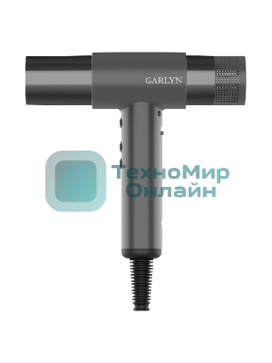 Фен GARLYN Air Multi Pro серый/черный, 1800 Вт, ионизация